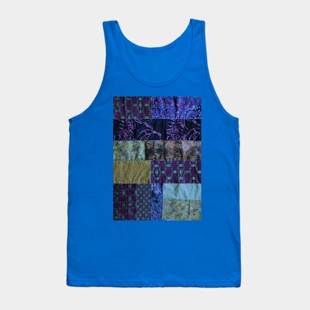 Dark blue textiles, mixed media, fiber artist Tank Top by djrunnels